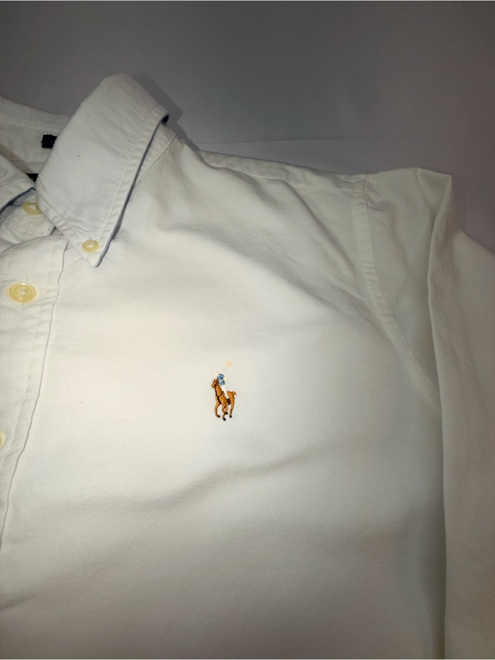 Ralph Lauren White Oxford Button Down Shirt Women’s Size 16 Classic Fit - Picture 4 of 9